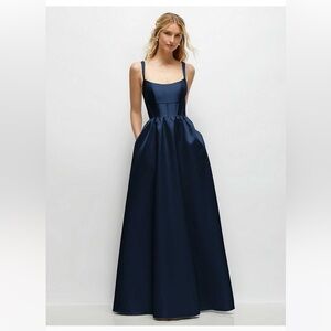 Dessy Collection Midnight Navy bridesmaid dress 0